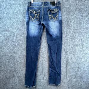 Red River Jeans Womens 9 Y2K Flap Pocket Embroidered Rocker Straight Stovepipe